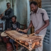Yaya Diabaté spiller balafon i bandet. Det er en slags xylofon. Foto: William Vest-Lillesøe